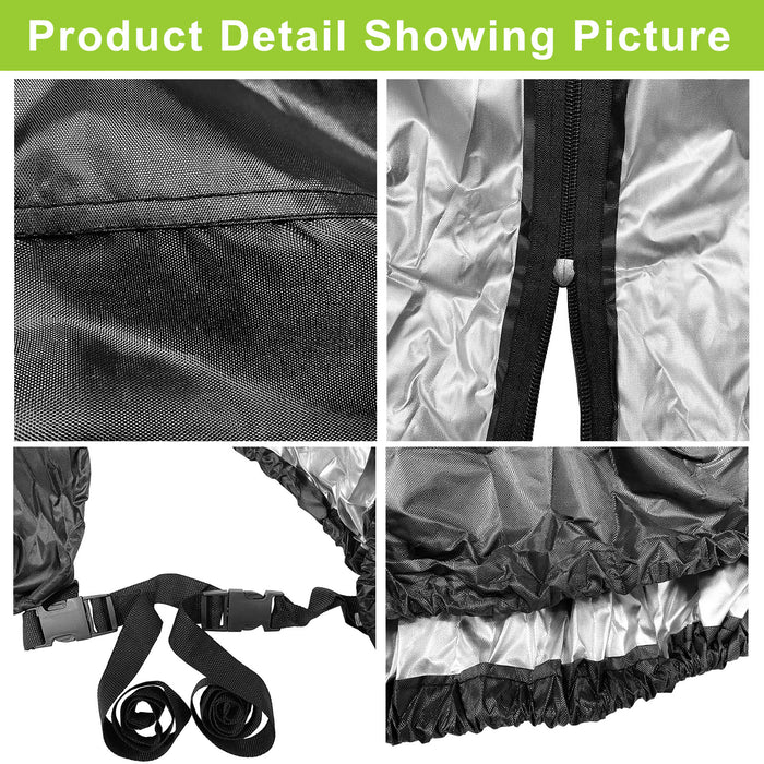 210D Waterproof Golf Cart Cover Universal Fits for Most Brand 2/4 Passenger Golf Cart Sunproof Dustproof Outdoor Cover Zipper