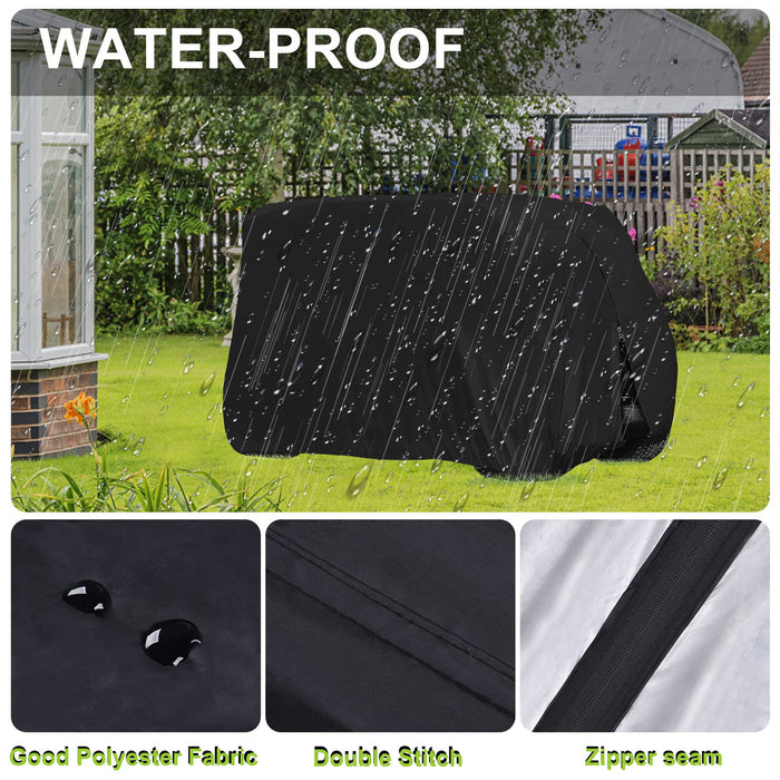 210D Waterproof Golf Cart Cover Universal Fits for Most Brand 2/4 Passenger Golf Cart Sunproof Dustproof Outdoor Cover Zipper