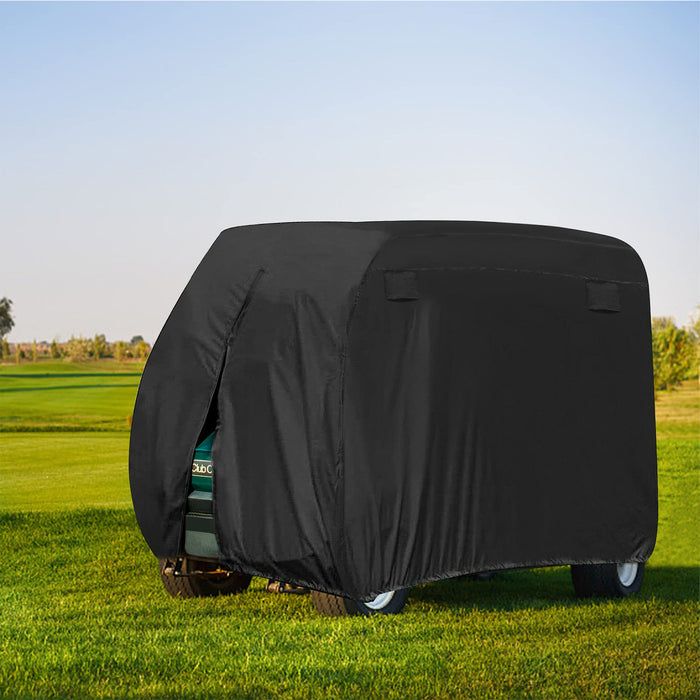 210D Waterproof Golf Cart Cover Universal Fits for Most Brand 2/4 Passenger Golf Cart Sunproof Dustproof Outdoor Cover Zipper