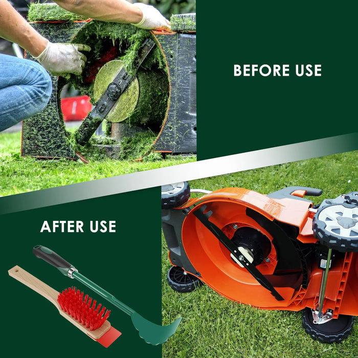 Lawn Mower Deck Cleaner Tool with Stiff Bristle Brush