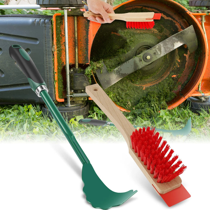 Lawn Mower Deck Cleaner Tool with Stiff Bristle Brush