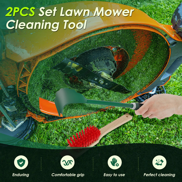 Lawn Mower Deck Cleaner Tool with Stiff Bristle Brush